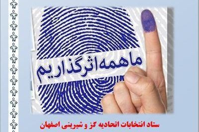 انتخابات بنر انتخابات اتحادیه‌ گز و شیرینی اصفهان 