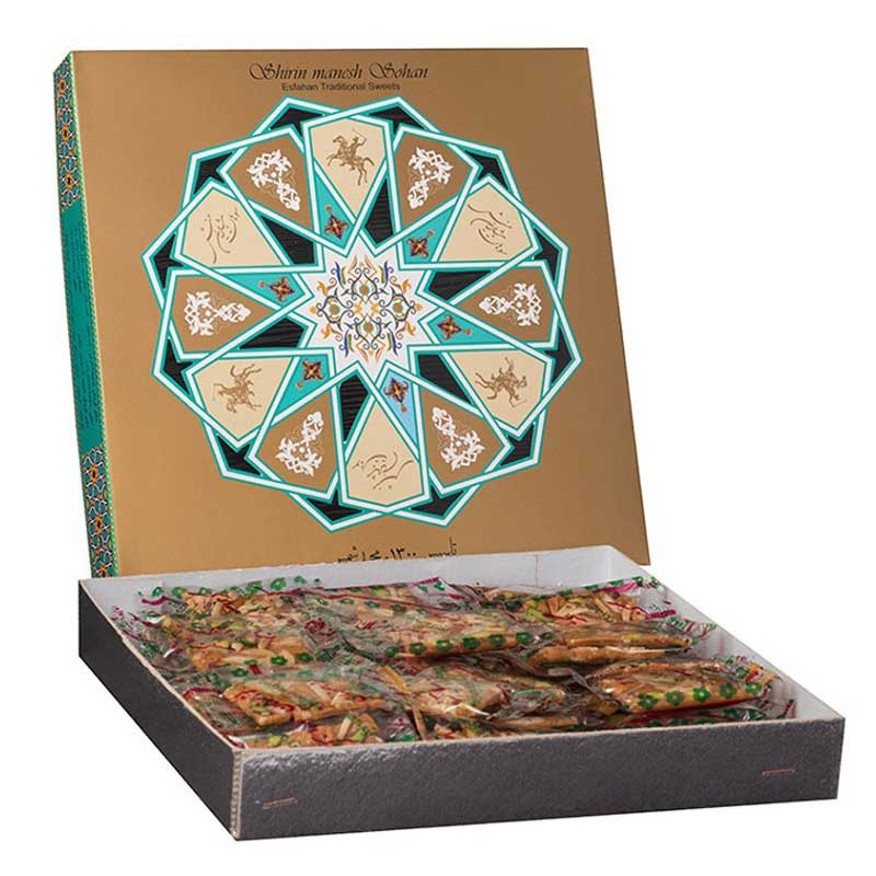 سوهان عسلی لقمه ای گز شیرین منش – 450 گرم
