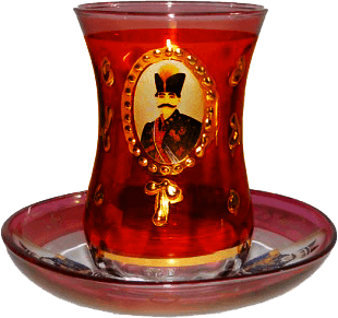 استکان چایی برای خوردن گز با نقش شاه عباس